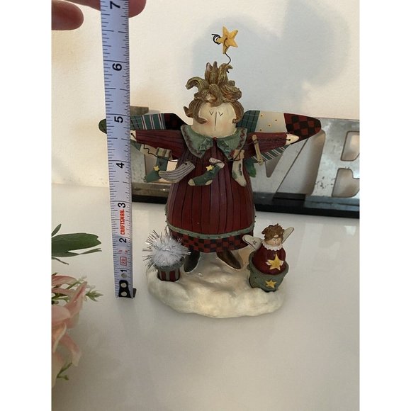 Vintage Henton International Christmas Angel Figurine Numbered Detailed W Star - Picture 6 of 16